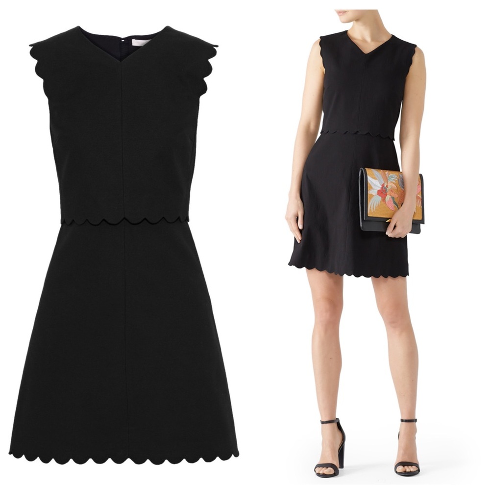 Rebecca Taylor scalloped edge suiting dress